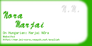 nora marjai business card